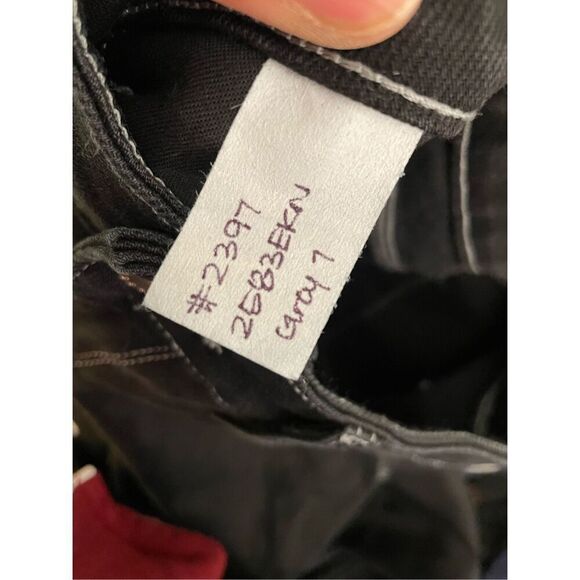 L'AGENCE Womens Lenora Seamed Flare Jeans 25 Black White Stitching Stretchy - Picture 4 of 5